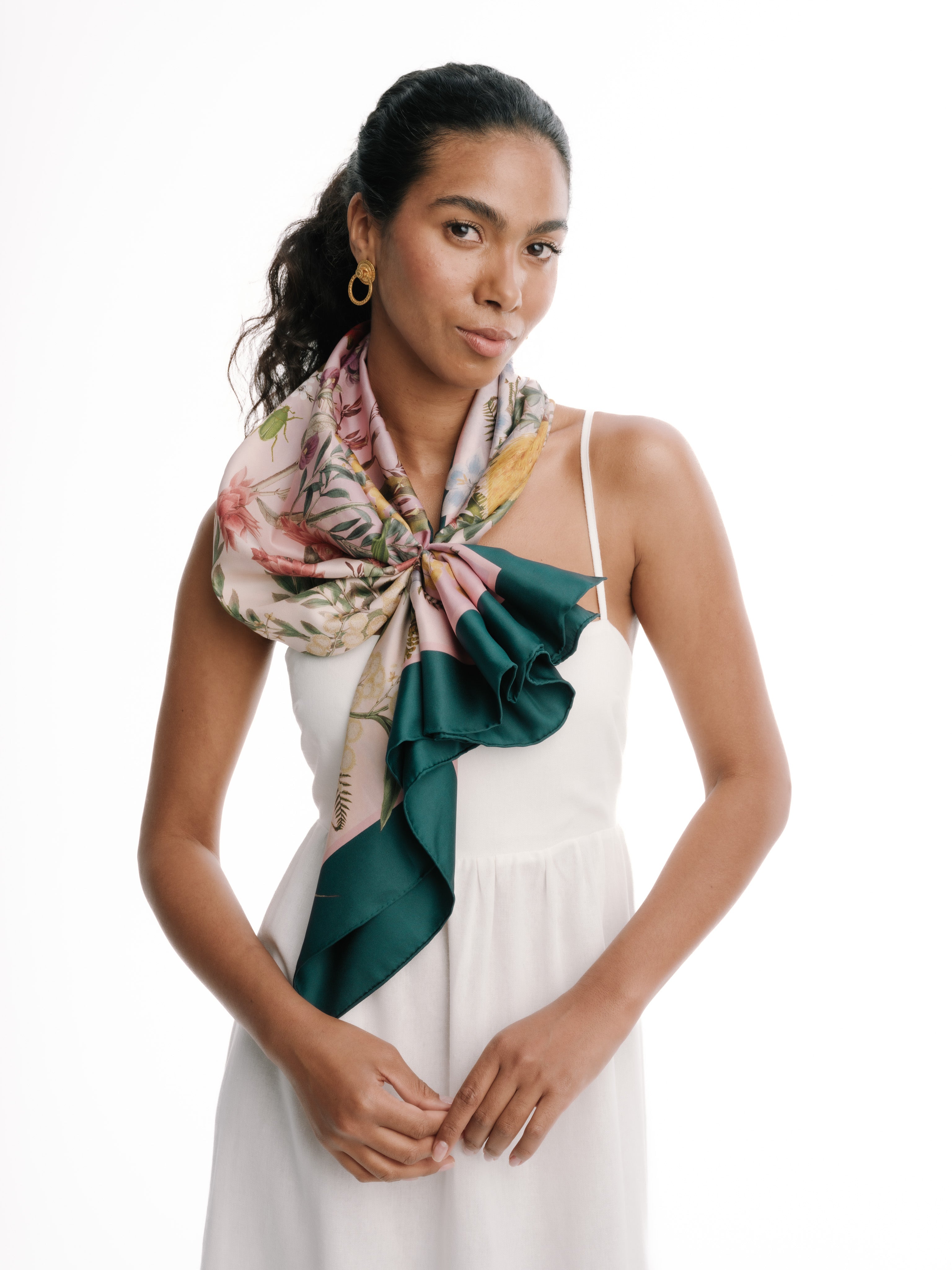 woman-in-silk-floral-scarf